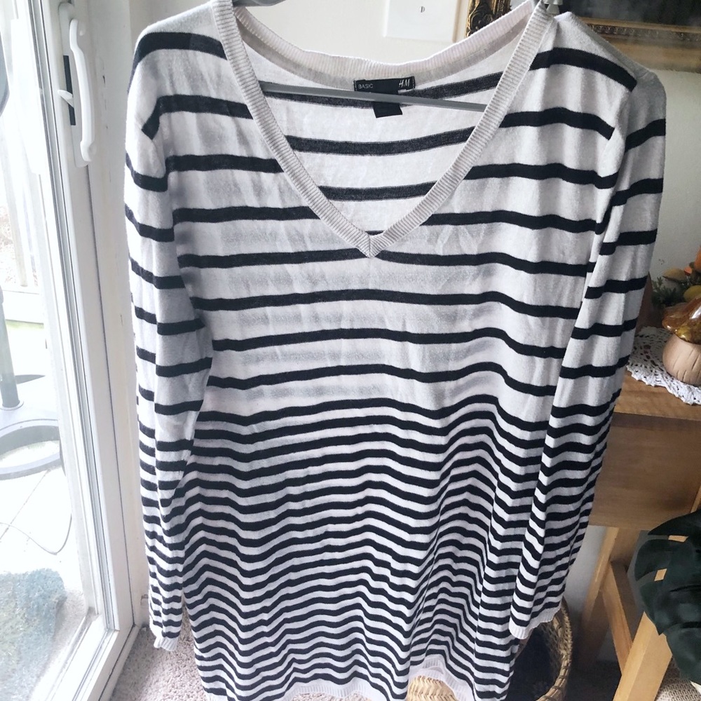 Black and white striped sweater